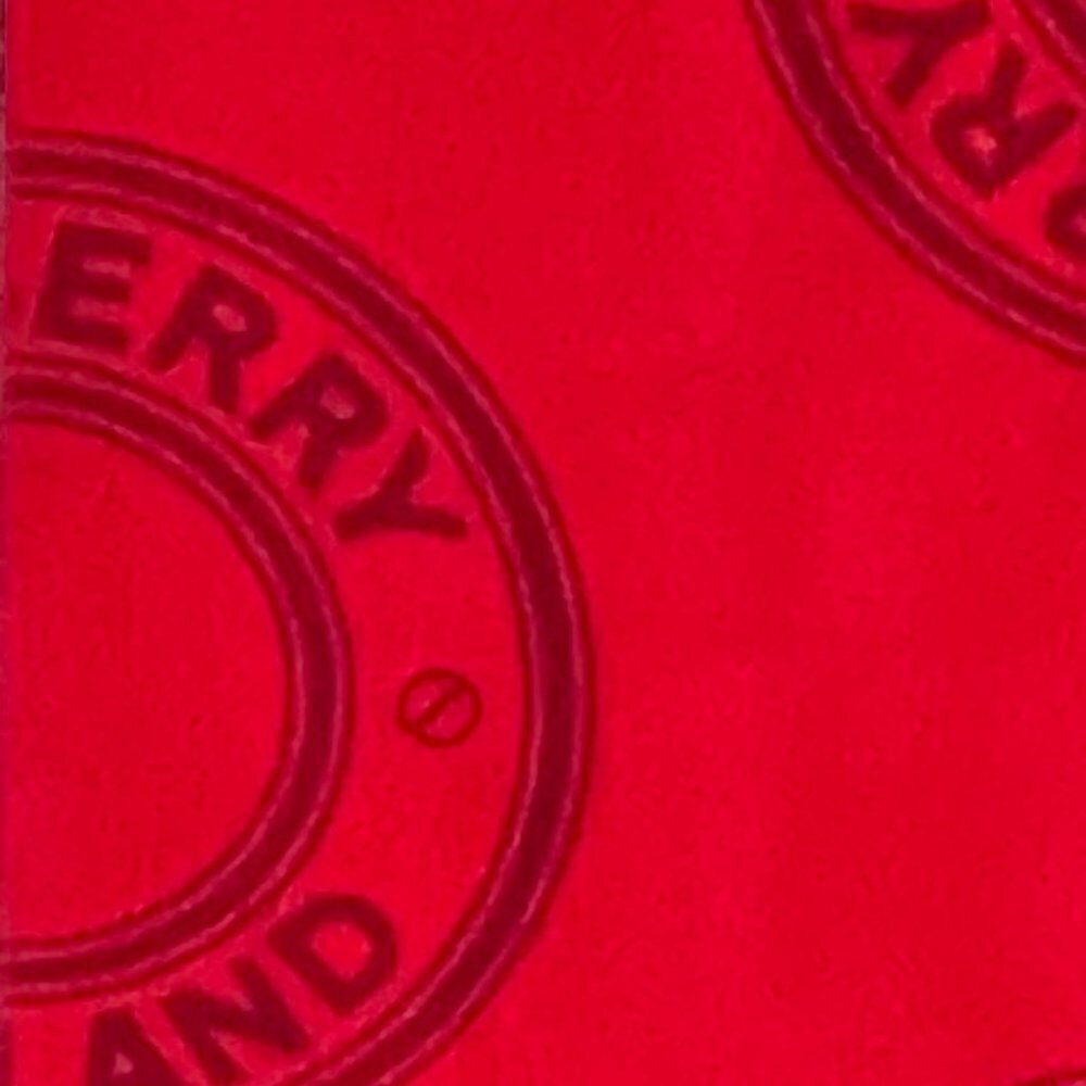 Burberry Bright Red Reversible Roundal Scarf, 100% wool, with logo - Picture 3 of 11